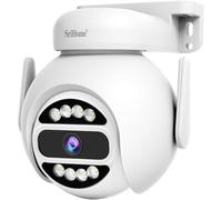 OBA SRIHOME SH047 4MP Dual Band WiFi Network, PTZ Surveillance Camera, Motion Tracking, Night Vision, IP66 Waterproof, 2-Way Audio, Privacy Protection, Indoor/Outdoor Use
