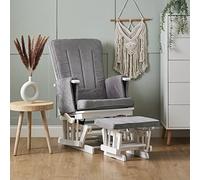 Obaby 7 Position Deluxe Reclining Glider Nursing Chair Stool, White