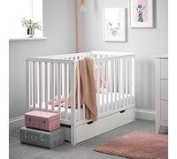 Obaby Bantam Cot & Under Drawer - White, Convertible Cot with Storage Drawer