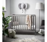 Obaby Bantam Space Saver Cot and Fibre Mattress - Taupe Grey