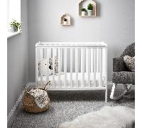 Obaby Bantam Space Saver Cot and Foam Mattress - White