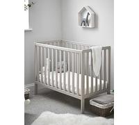 OBaby Bantam Space Saver Cot & Fibre Mattress Warm Grey