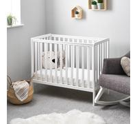 Obaby Bantam Space Saver Cot - White | Compact Baby Cot | Adjustable Base