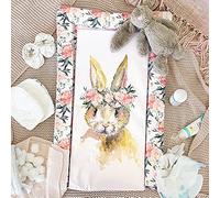 Obaby Changing Mat - Watercolour Rabbit Pastel Coral,76 x 46 x 4cm