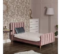 Obaby Gatsby Single Bed Velvet Pink, Pink