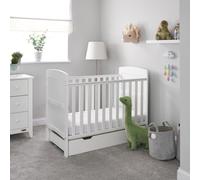 Obaby Grace Baby Cot Bed & Drawer - White
