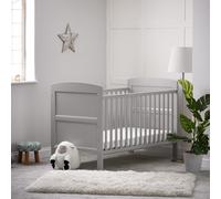 Obaby Grace Baby Cot Bed with Mattress - Warm Grey