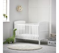 Obaby Grace Cot Bed, Cot Top Changer & Mattress - White