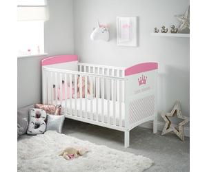Obaby Grace Inspire Cot Bed - Little Princess | Converts to Junior Bed, 3 Mattress Positions, Teething Rails