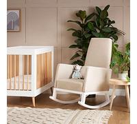 Obaby High Back Rocking Chair, White with Oatmeal Cushions
