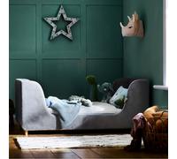 Obaby Gatsby Single Bed Velvet Grey, Grey