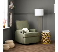 Obaby Madison Swivel Glider Recliner Chair - Teddy Fabric Olive