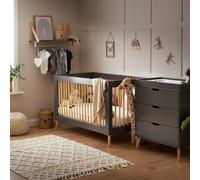 Obaby Maya 2 Pieces Cot Bed Nursery Set - Slate