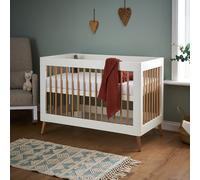 Obaby, Maya Mini Pine Wood Cot Bed, Natural with White