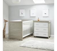 Obaby Nika 2 Piece Nursery Furniture Set - Grey and White