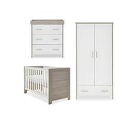 OBaby Nika 3 Piece Room Set Grey Wash and White, White