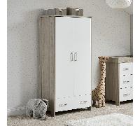 OBaby Nika Double Wardrobe Grey Wash and White, White