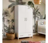 Obaby Nika Double Wardrobe- White Wash