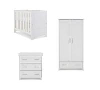 Obaby Nika Mini 3 Piece Room Set - White Wash, White