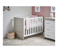Obaby Nika Mini Cot Bed - Grey Wash & White
