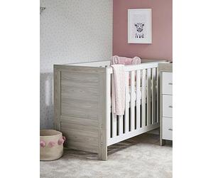 Obaby Nika Mini Cot Bed, Grey/White Grey/White
