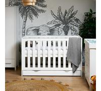 Obaby Nika Mini Cot Bed And Underdrawer White Wash, White