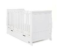 Obaby Stamford Classic Sleigh Cot Bed - White