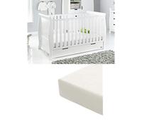 Obaby Stamford Sleigh Classic Cot Bed and Foam Mattress - White