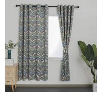 Obal William Morris Blackout Curtains For Bedroom Original Design Eyelet curtains Thermal Soft Insulated Curtains For Living Room, 46" x 72" Drop, Dark Green Strawberry Thief Pattern (2 panels)