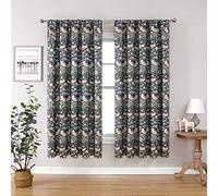 Obal William Morris Blackout Curtains Soundproof Window treatments Curtains Thermal Room Darkening Curtains for Bedroom Living Room, 66" x 72" Drop, Green Strawberry Thief (2 panels)