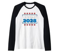 OBAMA 2028 3rd Term Presidential Election 2028 Vote Blue Raglan Baseball Tee