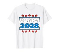 Obama 2028 3rd Term Presidential Election Vote Blue Value Graphic T-Shirt, Men, White, M