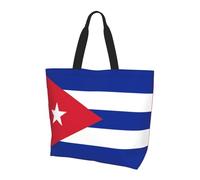 OBAOYY Cuban Flag Tote Bags Reusable Women Shoulder Travel Beach Bag Shopping Work Daily - Stylish Shoulder Bag, Black, One Size