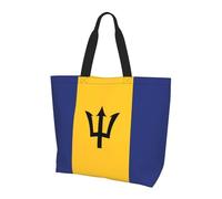 OBAOYY Flag Of Barbados Tote Bags Reusable Women Shoulder Travel Beach Bag Shopping Work Daily - Stylish Shoulder Bag, Black, One Size