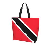 OBAOYY Flag Of Trinidad And Tobago Tote Bags Reusable Women Shoulder Travel Beach Bag Shopping Work Daily - Stylish Shoulder Bag, Black, One Size
