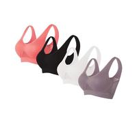 OBASDFD 4 Pack Wireless Sports Bras for Women, High Impact Support Push Up Bra Large Bust, Breathable Seamless Workout Running Yoga Gym(19# Multicolor,Medium)