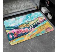 OBASDFD Diatomaceous Earth Bath Mat With Night Forest Design, Non-Slip Super Absorbent Fast-Drying Rug For Bathroom & Kitchen(#24,17x27.5Inch (43 * 70cm))