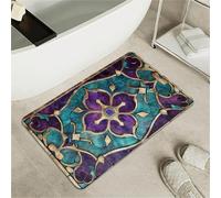 OBASDFD Diatomaceous Earth Bath Mat With Red & Gold Phoenix Design, Non-Slip Super Absorbent Fast Drying Rug For Bathroom & Kitchen(#25,16x24Inch (40 * 60cm))