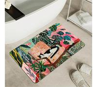 OBASDFD Diatomaceous Earth Bath Mat With Red & Gold Phoenix Design, Non-Slip Super Absorbent Fast Drying Rug For Bathroom & Kitchen(#45,16x24Inch (40 * 60cm))