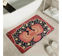 OBASDFD Diatomaceous Earth Bath Mat With Red & Gold Phoenix Design, Non-Slip Super Absorbent Fast Drying Rug For Bathroom & Kitchen(#38,16x24Inch (40 * 60cm))