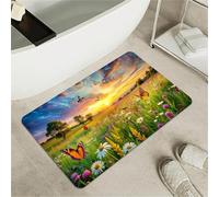 OBASDFD Diatomaceous Earth Bath Mat With Red & Gold Phoenix Design, Non-Slip Super Absorbent Fast Drying Rug For Bathroom & Kitchen(#1,16x24Inch (40 * 60cm))