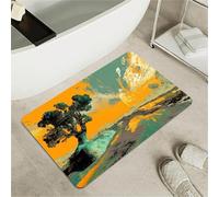 OBASDFD Diatomaceous Earth Bath Mat With Red & Gold Phoenix Design, Non-Slip Super Absorbent Fast Drying Rug For Bathroom & Kitchen(#35,16x24Inch (40 * 60cm))