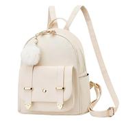 OBASDFD Fashionable Small Schoolbag, Fresh Leather College Women's Backpack, Water Pouch Bags(White)