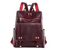 OBASDFD Girls Bowknot Cute Leather Mini Backpack Purse For Women, Punk Cool PVC Unique Novelty Alien Handbag(Wine)