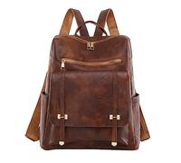 OBASDFD Girls Bowknot Cute Leather Mini Backpack Purse For Women, Punk Cool PVC Unique Novelty Alien Handbag(Brown)