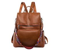 OBASDFD Girls Bowknot Cute Leather Mini Backpack - Women's Purse With Double Strap Shoulder Bag(Brown)