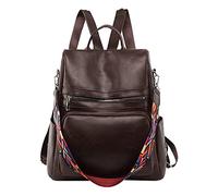 OBASDFD Girls Bowknot Cute Leather Mini Backpack - Women's Purse With Double Strap Shoulder Bag(Coffee)
