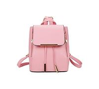 OBASDFD Leisure Flip Backpack - PU Leather Shoulder Bag, School Travel Function Rucksack With Locks
