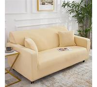 OBASDFD Milk Silk Stretch Sofa Slipcover Universal Furniture Protector Washable Couch Cover(Yellow-1,3 Seater(190-230cm))