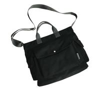 OBASDFD New Men's Canvas Messenger Bag - Solid Color, Simple Fashion & One-Shoulder Design(Black)
